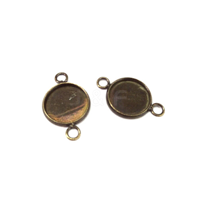 Brass Cabochon Connector Settings KK-E058-AB-NF-1