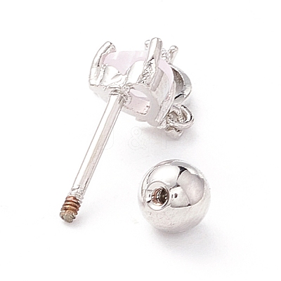 Heart & Moon Cubic Zirconia Dangle Stud Earrings LS-EJEW-A065-15P-1