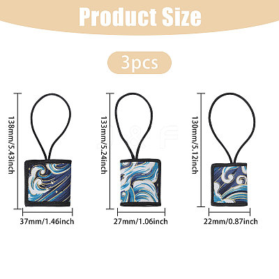 3Pcs 3 Styles PVC & Polyamide Folding Fan Buckle AJEW-CA0004-87-1