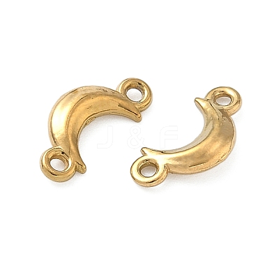 304 Stainless Steel Crescent Moon Links Connector Charms STAS-D211-02G-1