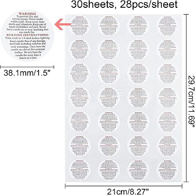Coated Paper Label Stickers DIY-PH0013-13-1
