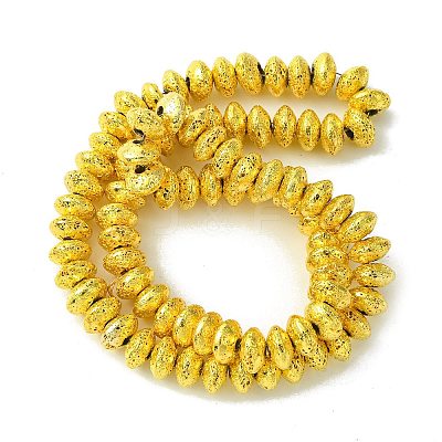 Electroplated Natural Lava Rock Beads Strands G-I360-P01-01-1