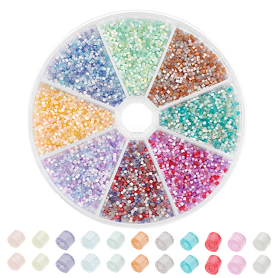 80G 8 Colors Glass Seed Beads GLAA-GO0001-20B-1