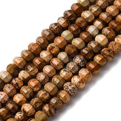 Natural Picture Jasper Beads Strands G-P587-D12-02-1