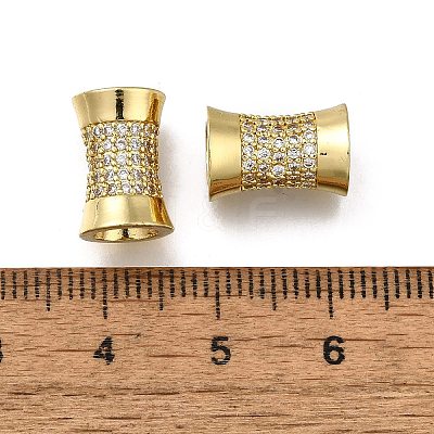 Brass Micro Pave Clear Cubic Zirconia European Beads ZIRC-I070-048G-1