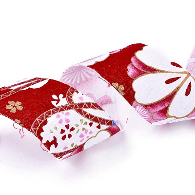 Japanese Kimono Style Floral Cotton Ribbon OCOR-I008-01B-11-1