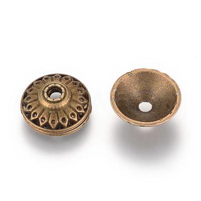 Apetalous Tibetan Style Alloy Bead Caps TIBE-Q046-01AB-LF-1