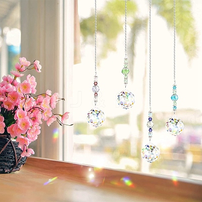 Glass Round Hanging Ornaments PW-WG403AA-01-1