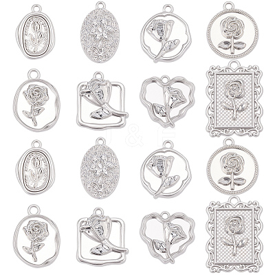 32Pcs 8 Styles Alloy Pendants FIND-SC0022-88-1
