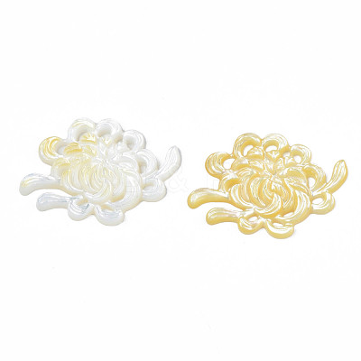 Natural Yellow Shell Cabochons SSHEL-N027-124-01-1