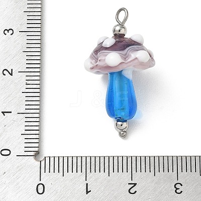 304 Stainless Steel with Handmade Bumpy Lampwork Pendants LA-CBA4231-01A-P-1
