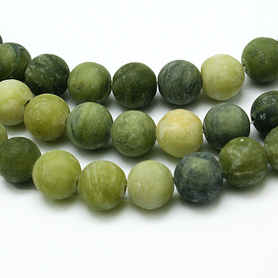Round Frosted Natural TaiWan Jade Bead Strands LS-G-M248-4mm-02-1