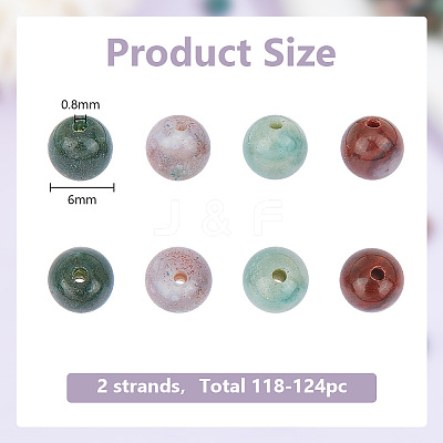 2 Strands Natural Indian Agate Beads Strands G-GO0001-35-1