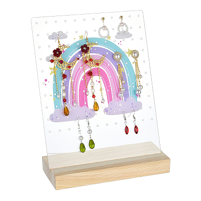 Acrylic & Wood Earring Displays EDIS-WH0016-01-1