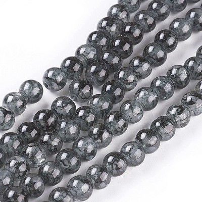 Spray Painted Glass Beads Strands GLAA-A038-B-63-1