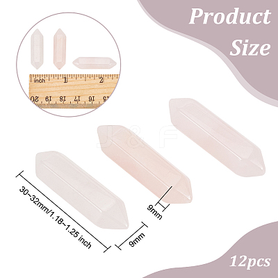 12Pcs Faceted Natural Rose Quartz Double Terminated Points G-OC0003-65-1