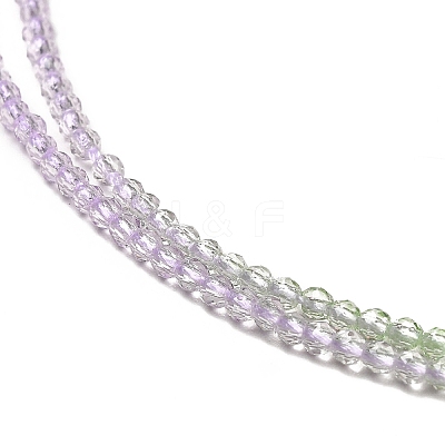 Transparent Gradient Color Glass Beads Strands GLAA-H021-01A-02-1