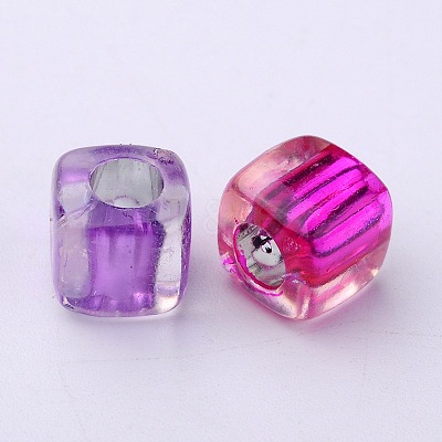 Transparent Acrylic Cube Beads PB78P9520-1