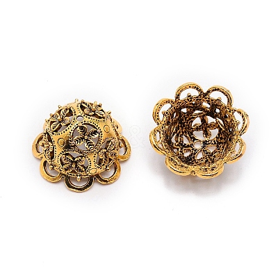 Tibetan Style Zinc Alloy Bead Cap PALLOY-WH0085-79A-1
