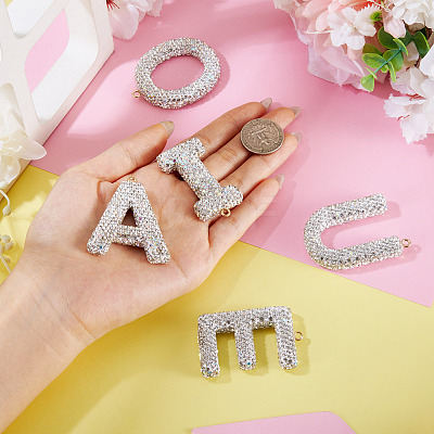 5Pcs 5 Styles Handmade Polymer Clay Rhinestone Big Pendants FIND-BT0001-39B-1