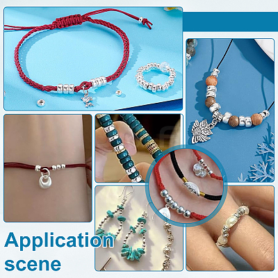 60Pcs Rondelle 925 Sterling Silver Spacer Beads STER-PH0003-82-1