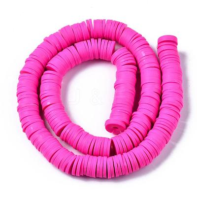 Flat Round Handmade Polymer Clay Beads CLAY-R067-10mm-31-1