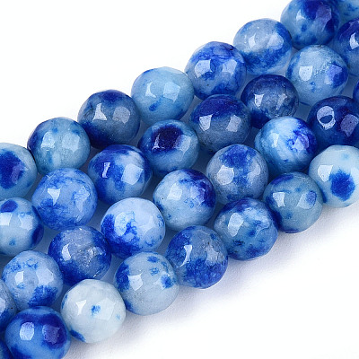 Dyed Natural White Jade Beads Strands G-T139-6mm-60-17-1
