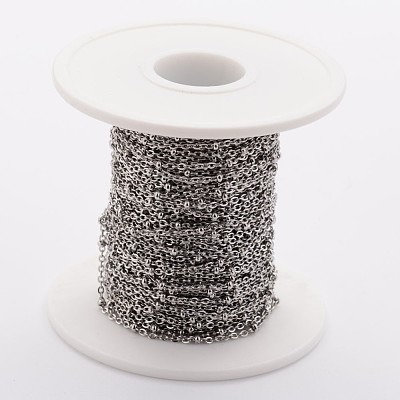 Tarnish Resistant 304 Stainless Steel Cable Chains CHS-K003-01P-0.4MM-1