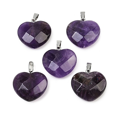 Natural Amethyst Pendants G-A281-02P-12-1