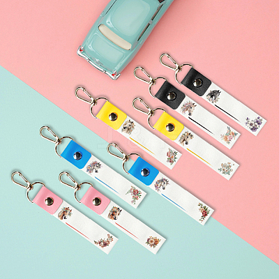 PU Leather & Cotton Name Marker Keychain AJEW-WH0514-036-1