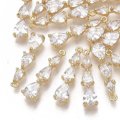 Brass Micro Pave Cubic Zirconia Pendants KK-S354-094-NF-1