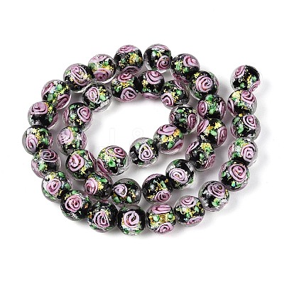 Handmade Foil Glass Beads Strands FOIL-N033-04A-1