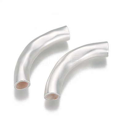 Brass Curved Tube Beads KK-K238-38MS-1