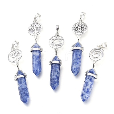 Natural Blue Spot Jasper Pointed Big Pendants G-D0021-01P-03-1