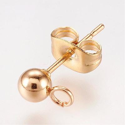 304 Stainless Steel Stud Earring Findings STAS-P148-07G-1