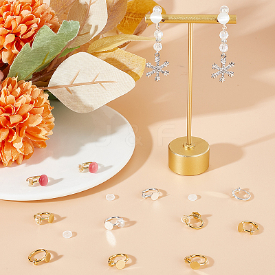 20Pcs 2 Color Brass Clip-on Earring Findings KK-BBC0011-04-1