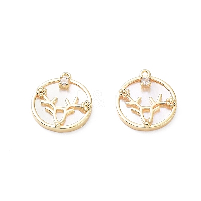Rack Plating Brass Shell Pendants KK-A183-41G-1