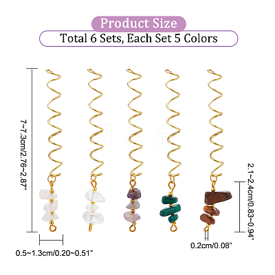 6 Sets 5 Styles Natural Tiger Eye & Rose Quartz & Amethyst FIND-NB0002-61-1