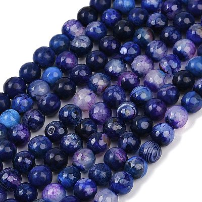 Natural Agate(Dyed & Heated) Beads Strands G-G079-A09-03-1