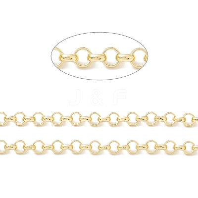 3.28 Feet Rack Plating Brass Rolo Chains X-CHC-B021-02G-1