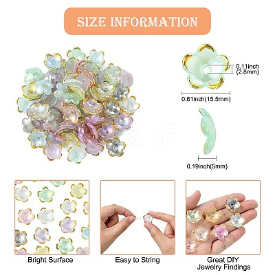 100Pcs Transparent Acrylic Bead Caps TACR-CJ0001-70B-1