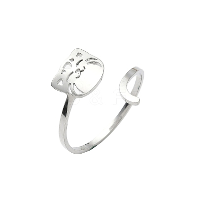 304 Stainless Steel Cuff Rings for Women RJEW-F195-02P-1