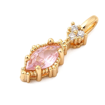 Brass Micro Pave Cubic Zirconia Pendants KK-F916-18G-01-1