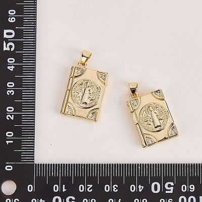 5Pcs Rack Plating Brass Micro Pave Clear Cubic Zirconia Locket Pendants ZIRC-SZ0003-78-1
