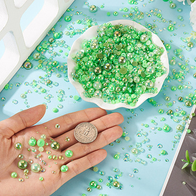 Half Round ABS Plastic Cabochons FIND-TAC0038-08F-1