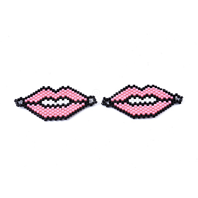 Handmade Seed Beads Links Connectors SEED-I012-54B-1