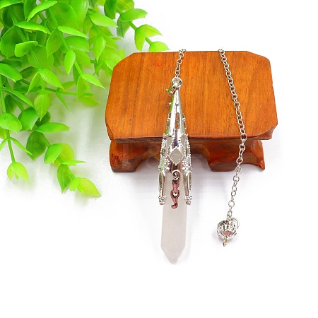 Natural Quartz Crystal Pendant Necklaces PW-WG51950-04-1