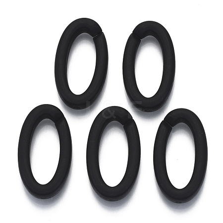 Opaque Spray Painted Acrylic Linking Rings OACR-S021-21A-C01-1