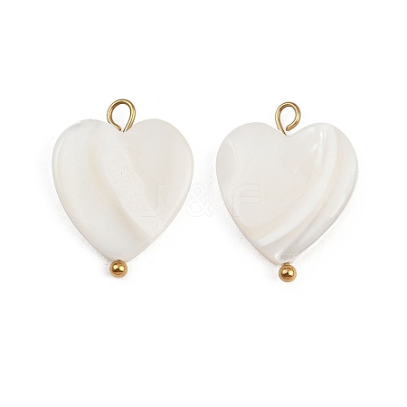 Natural Shell Heart Pendants X1-STAS-D378-34G-1
