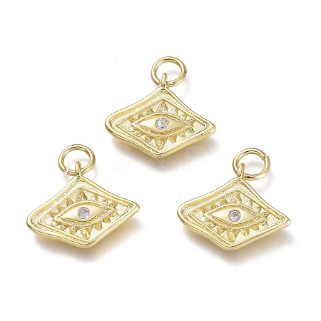 Brass Micro Pave Cubic Zirconia Pendants LS-KK-P188-C03-G-1